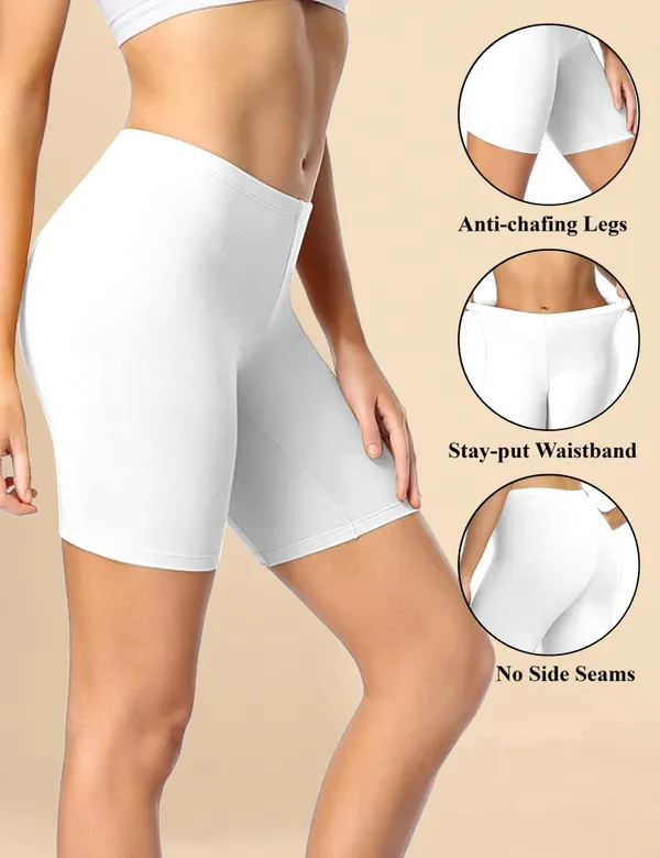 White_Cotton_Tummy_Tucker_Shorts_�_High_Waist_Seamless_Shapewear_Thigh_Slimmer_with_Tummy_Control