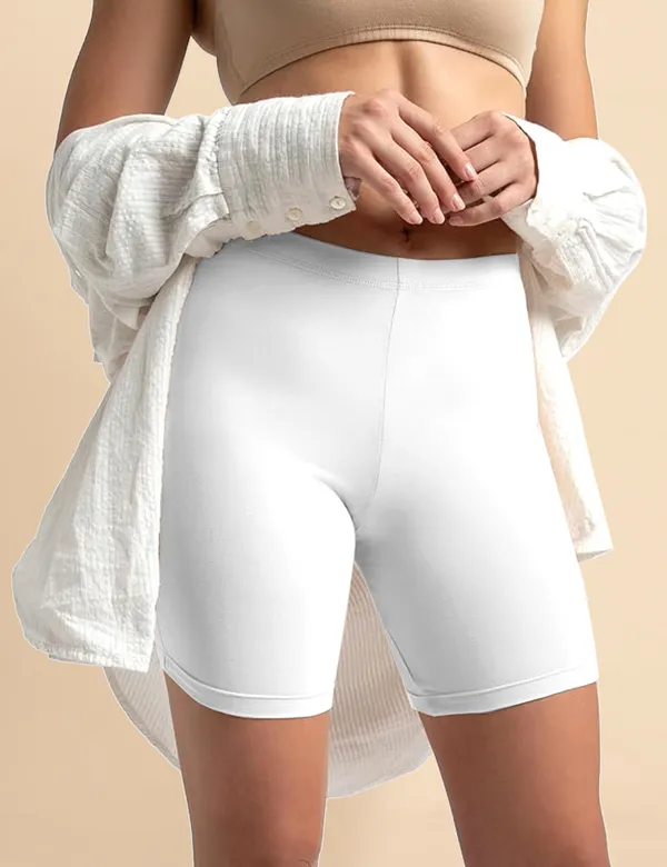 White_Cotton_Tummy_Tucker_Shorts_�_High_Waist_Seamless_Shapewear_Thigh_Slimmer_with_Tummy_Control