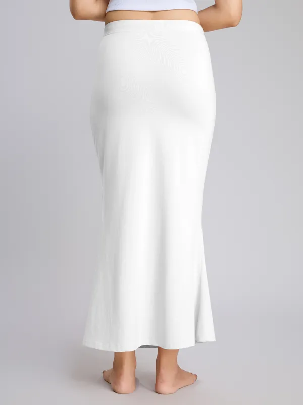 White_Cotton_Saree_Shapewear_Petticoat_�_Stretchable_Mermaid_Fit,_Drawstring_Waist
