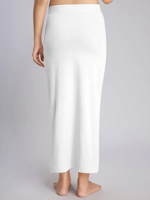 White_Cotton_Saree_Shapewear_Petticoat_�_Stretchable_Straight_Fit,_Drawstring_Waist