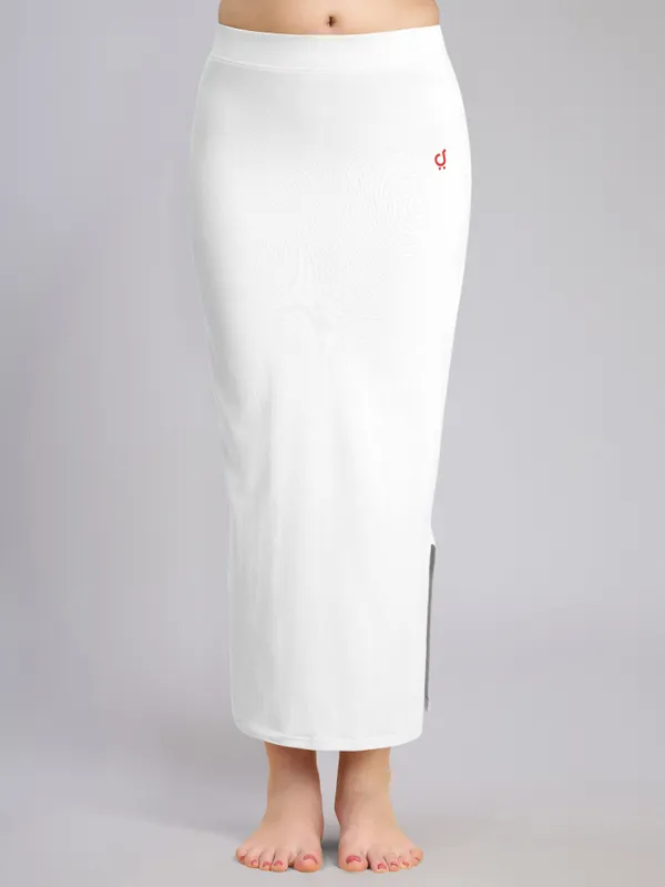 White_Cotton_Saree_Shapewear_Petticoat_�_Stretchable_Straight_Fit,_Drawstring_Waist