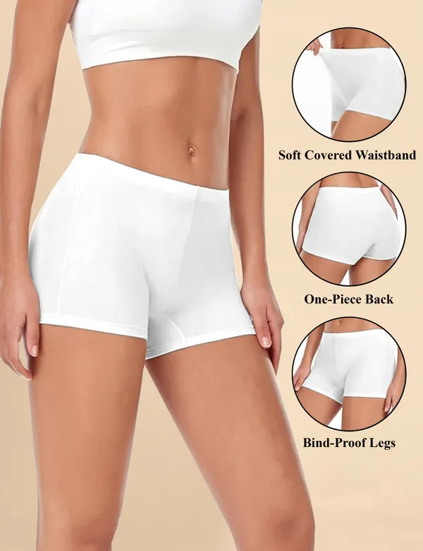 White_Cotton_Tummy_Tucker_Shorts_�_High_Waist_Stretchable_Shapewear_for_Smooth_&_Comfortable_Fit