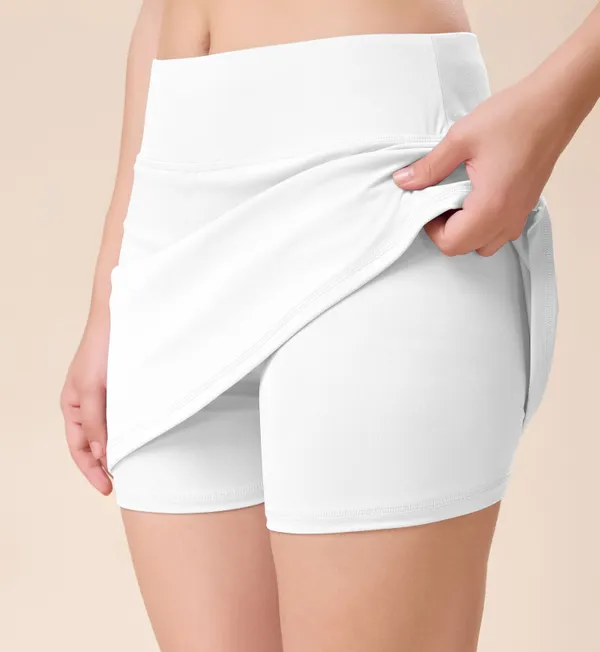 White_High_Waist_Stretch_Mini_Skirt_for_Women_|_Soft_&_Body_Fit