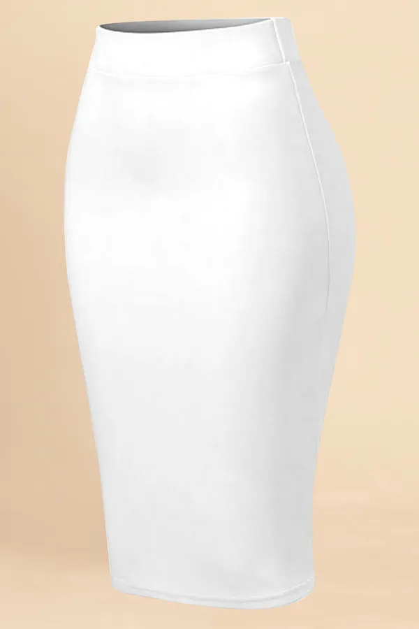 White_Lycra_Pencil_Skirt_�_High_Waist_Bodycon_Fit,_Stretchable_&_Sleek_Midi_Skirt