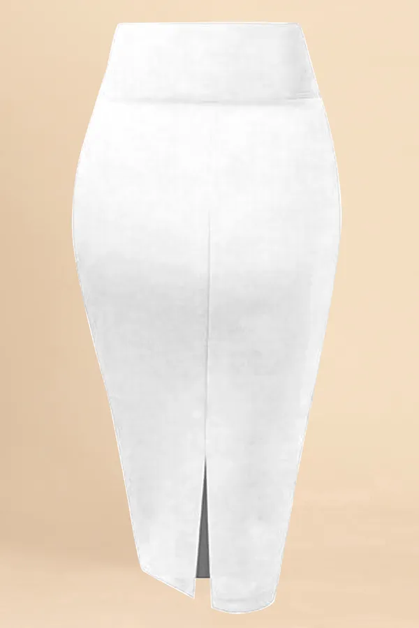 White_Lycra_Pencil_Skirt_�_High_Waist_Bodycon_Fit,_Stretchable_&_Sleek_Midi_Skirt