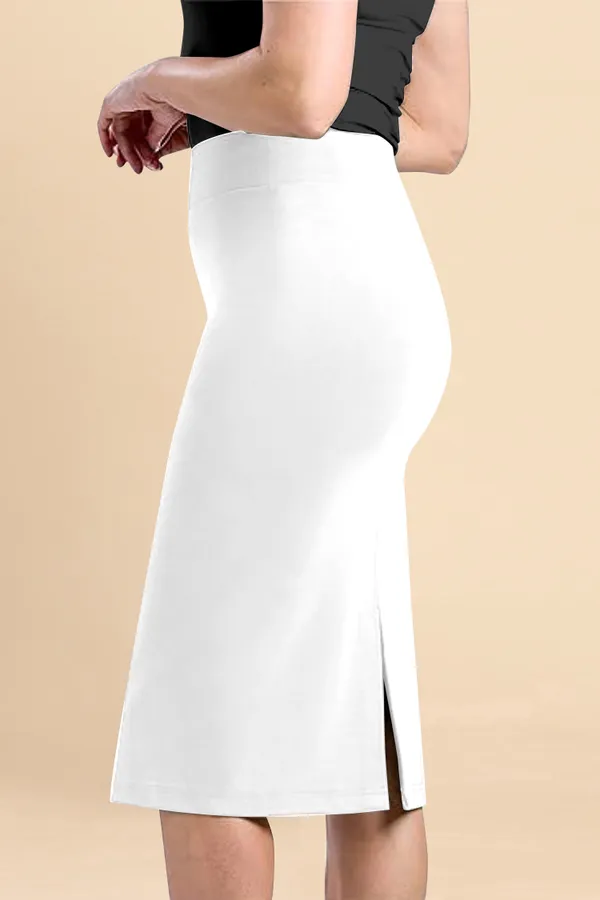 White_Lycra_Pencil_Skirt_�_High_Waist_Bodycon_Fit,_Stretchable_&_Sleek_Midi_Skirt