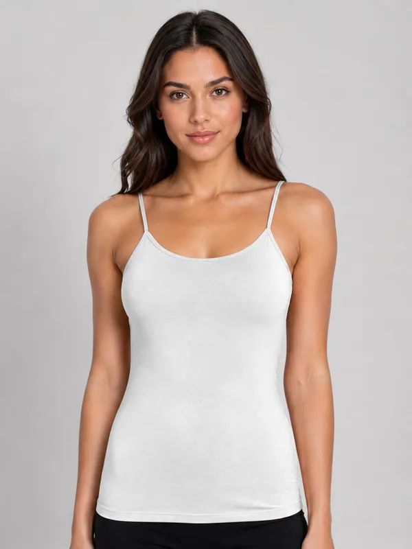 White_Sleeveless_Scoop_Neck_Regular_Length_Tank_Top_For_Women_-_Relaxed_Fit,_Soft_and_Breathable_Cotton