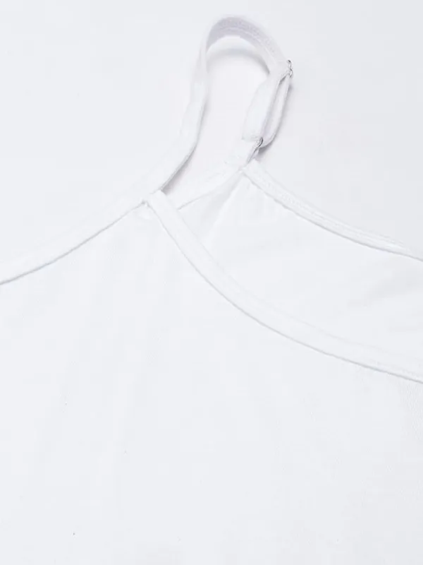 White_Super_Combed_Cotton_Kurta_Slip_with_Side_Slits_and_Adjustable_Spaghetti_Straps