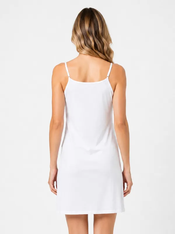 White_Super_Combed_Cotton_Kurta_Slip_with_Side_Slits_and_Adjustable_Spaghetti_Straps