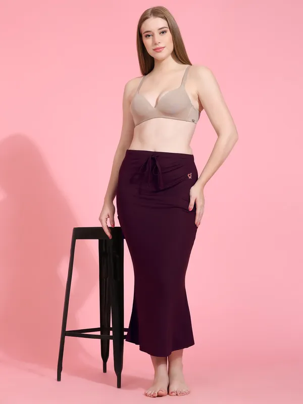 Maroon_Stretch_Mermaid_Skirt_for_Women
