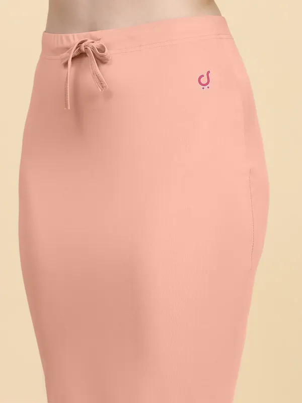 Peach_Solid_Drawstring_Mermaid_Skirt_for_Women
