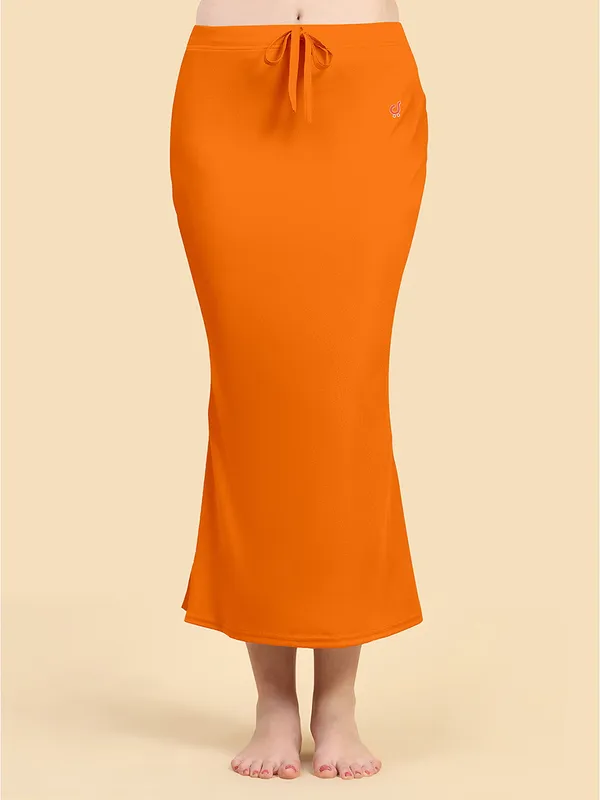 Orange_Drawstring_Mermaid_Saree_Shapewear_For_Women