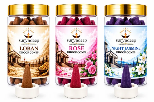 Suryadeep_Dhoop_Cones_Set_With_Loban_Rose_And_Night_Jasmine_(Pack_Of_3)