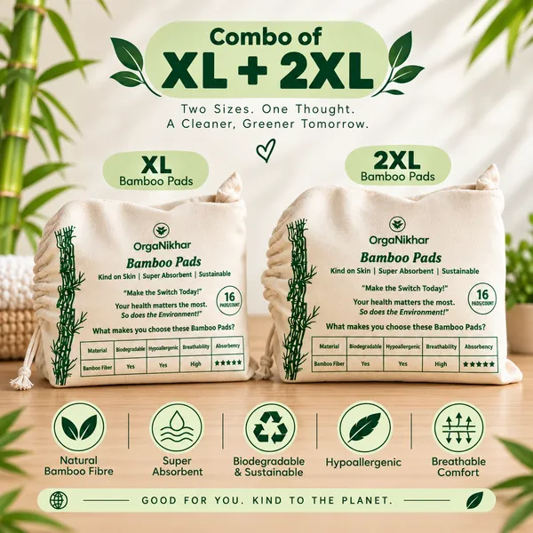 Organiikhar_Bamboo_Fiber_Menstrual_Pads_Combo_-_XL_+_2XL_(Pack_of_10_Each)