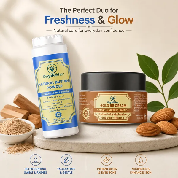 Organiikhar_Gold_Dust_BB_Cream_+_Talc-Free_Almond_Rose_Dusting_Powder_Combo