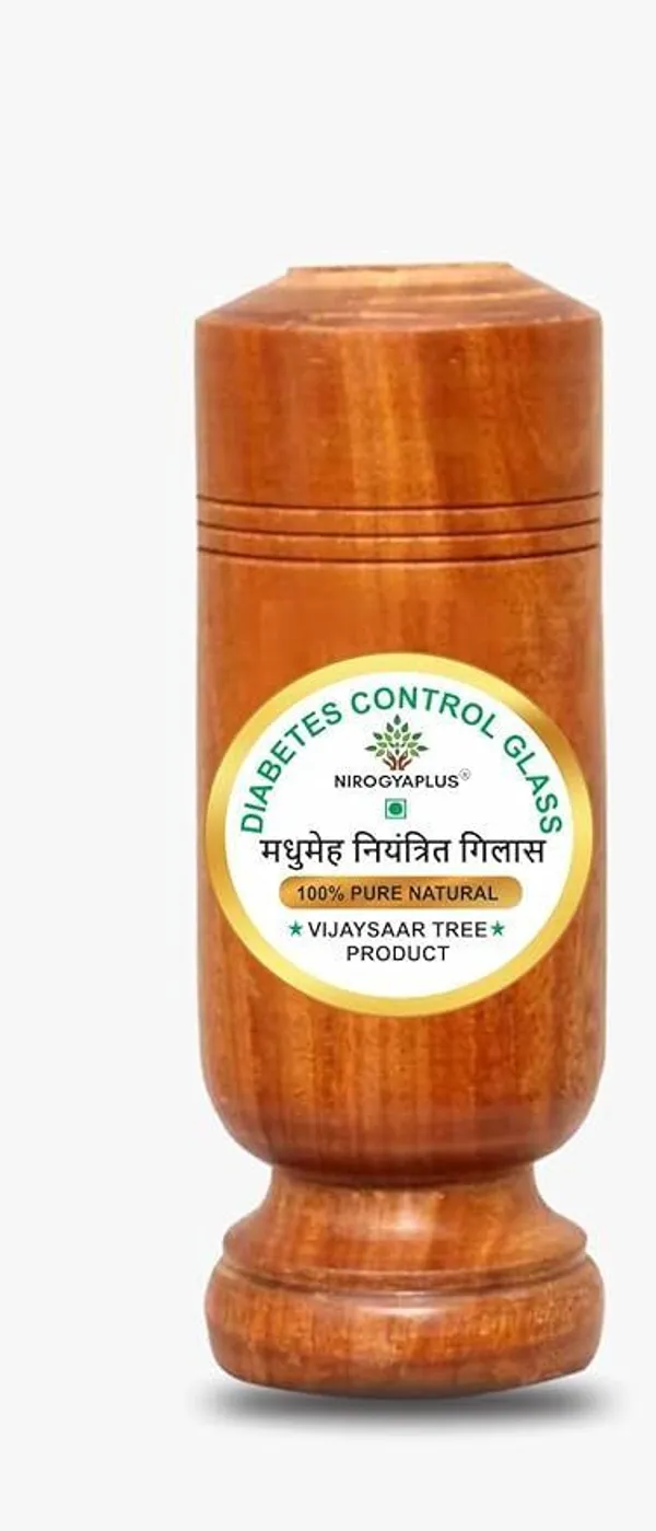 Ansh_Traders_Nirogyaplus_Diabetes_/_Sugar_Control_Glass_Glass_Set_Water/Juice_Glass_(100_ml,_Wood,_Brown)
