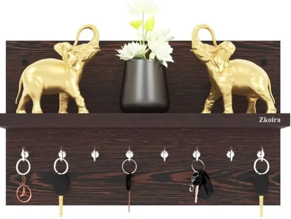 as_dreem_EDFGBN_Wood_Key_Holder_(7_Hooks,_Brown)