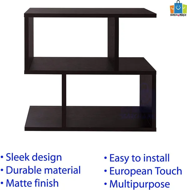 SearchForMerch_Bedside_Table_|_Stylish_Side_Table_|_Wooden_S_Shape_Table_for_Living_Room_|_(Color_-_Black)_Engineered_Wood_Side_Table_(Finish_Color_-_Classy_Black,_DIY(Do-It-Yourself))