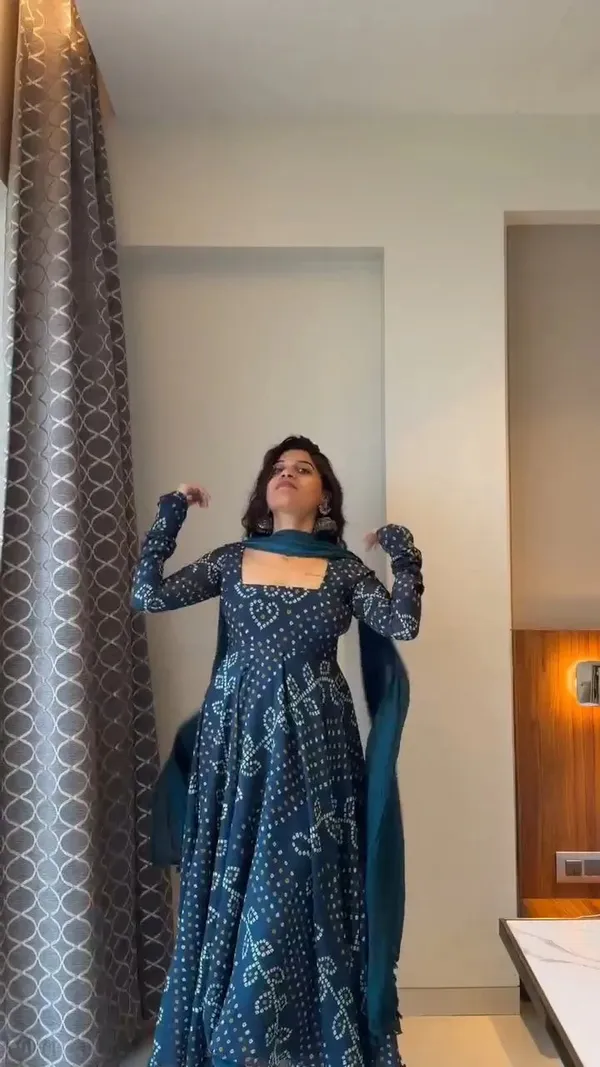 Navy_Blue_Cotton_Printed_Flared_Anarkali_Suit_Set_For_Women