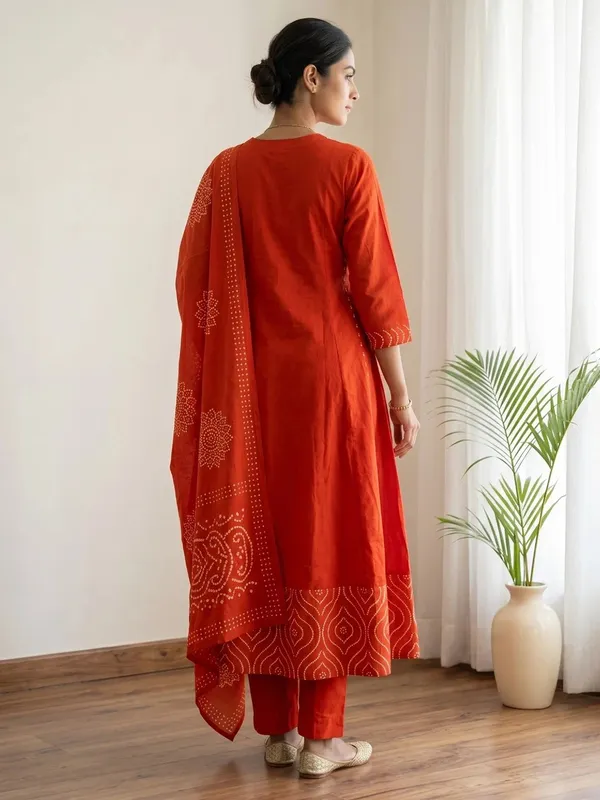 Red_Cotton_Printed_Straight_Kurta_Set_For_Women