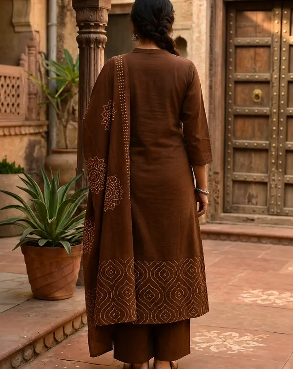 Brown_Cotton_Printed_Straight_Kurta_Set_For_Women