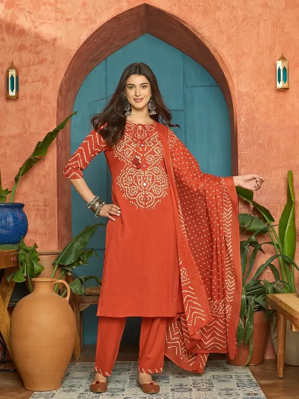Rust_Cotton_Straight_Kurta_Set_For_Women