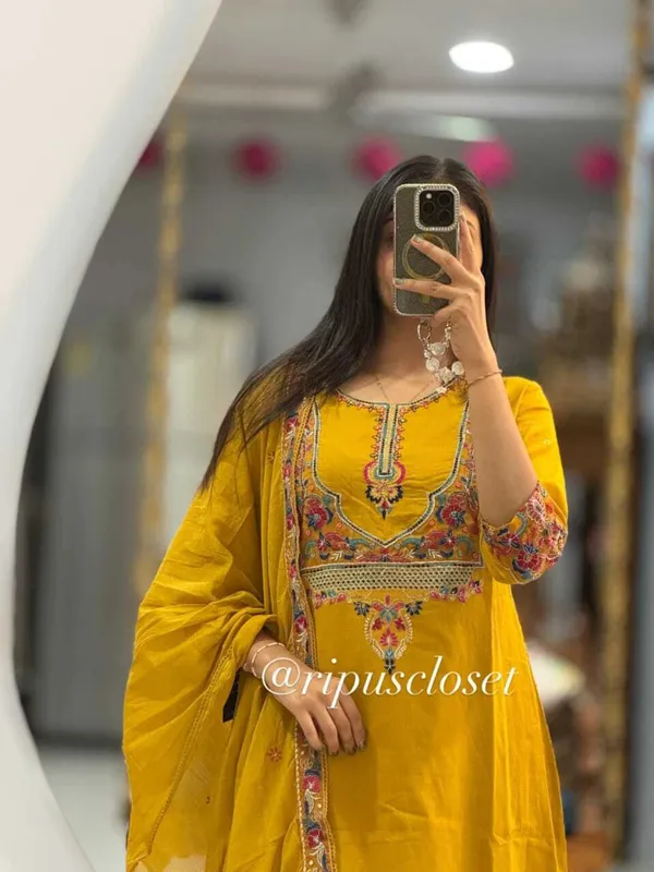 Yellow_Cotton_Straight_Embroidered_Kurta_Set_For_Women