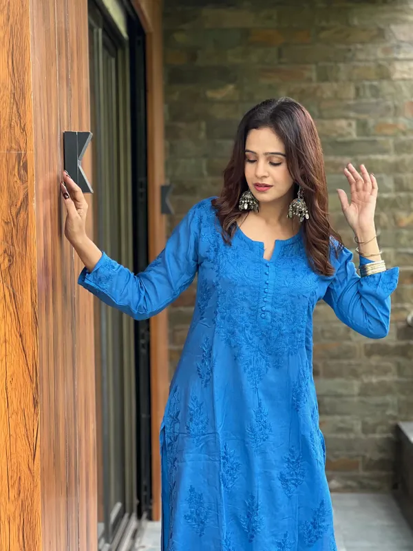 Blue_Cotton_Embroidered_Straight_Kurta_Palazzo_Set_For_Women