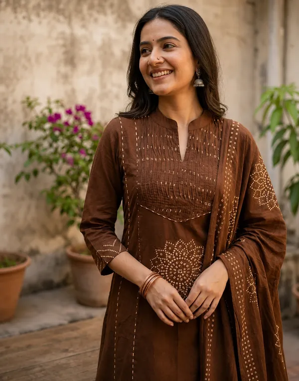Brown_Cotton_Printed_Straight_Kurta_Set_For_Women