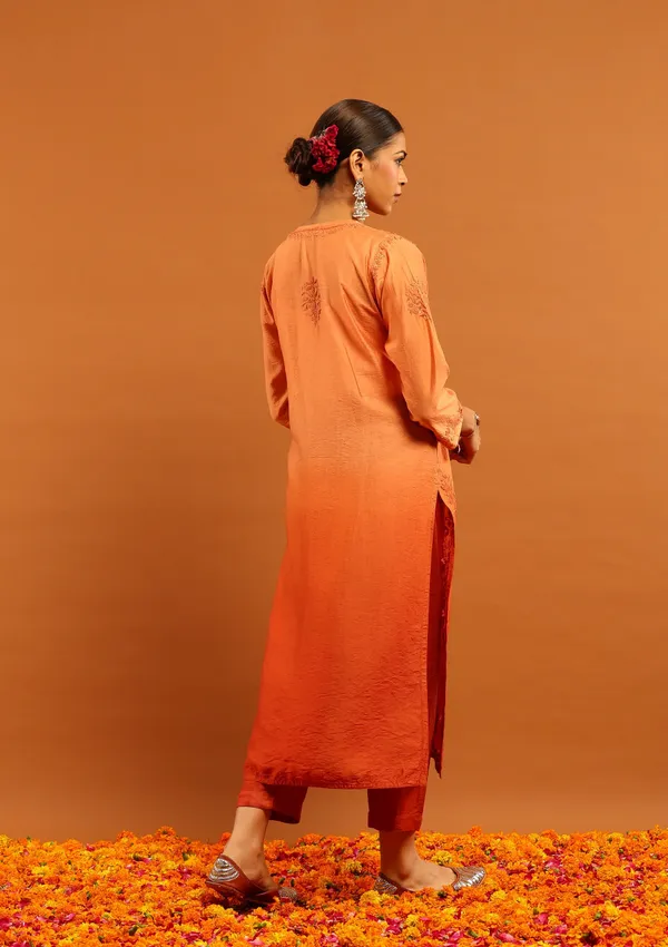 Orange_Cotton_Straight_Embroidered_Kurta_Set_For_Women