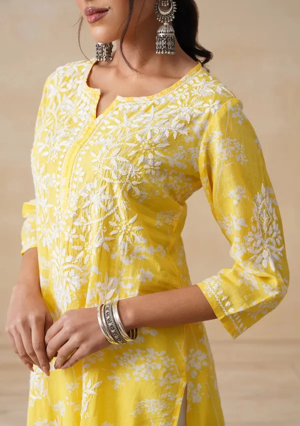 Yellow_Cotton_Straight_Floral_Print_Kurta_Set_For_Women