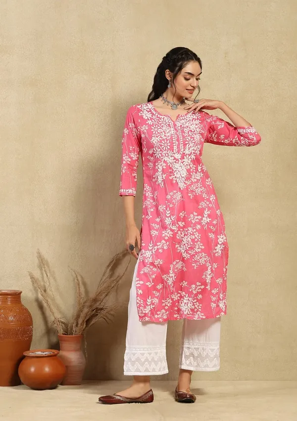 Light_Pink_Cotton_Straight_Floral_Print_Kurta_For_Women
