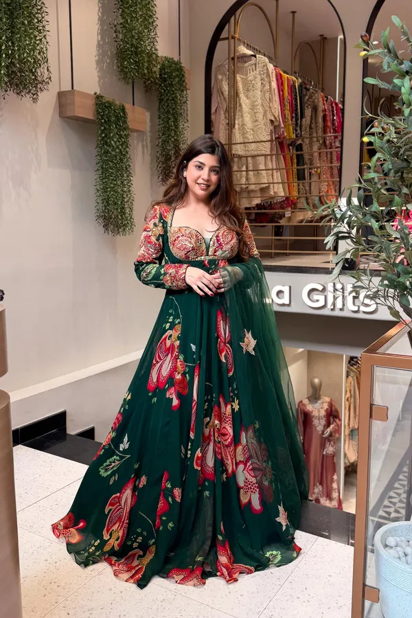Green_Cotton_Floral_Flared_Anarkali_Suit_Set_For_Women