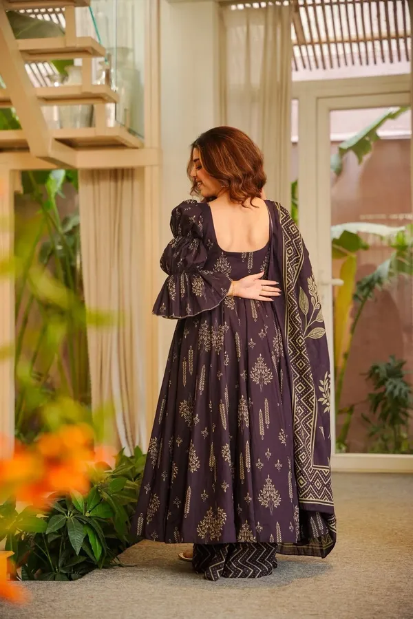 Purple_Cotton_Flared_Anarkali_Suit_Set_For_Women