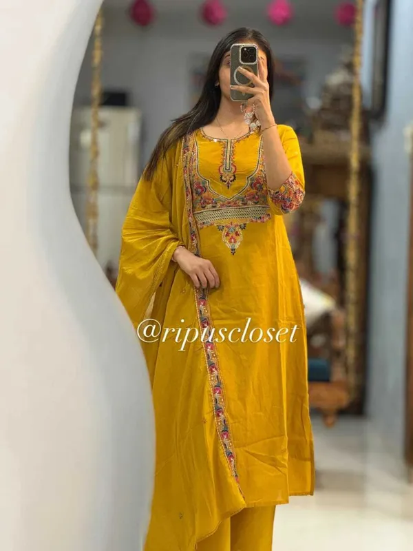 Yellow_Cotton_Straight_Embroidered_Kurta_Set_For_Women