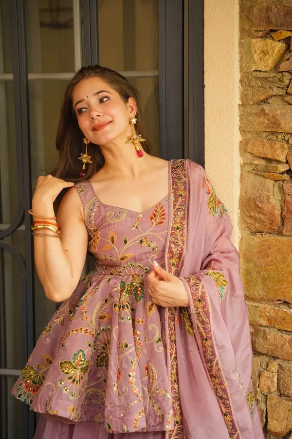 Mauve_Cotton_Embroidered_Peplum_Kurta_Sharara_Set_For_Women