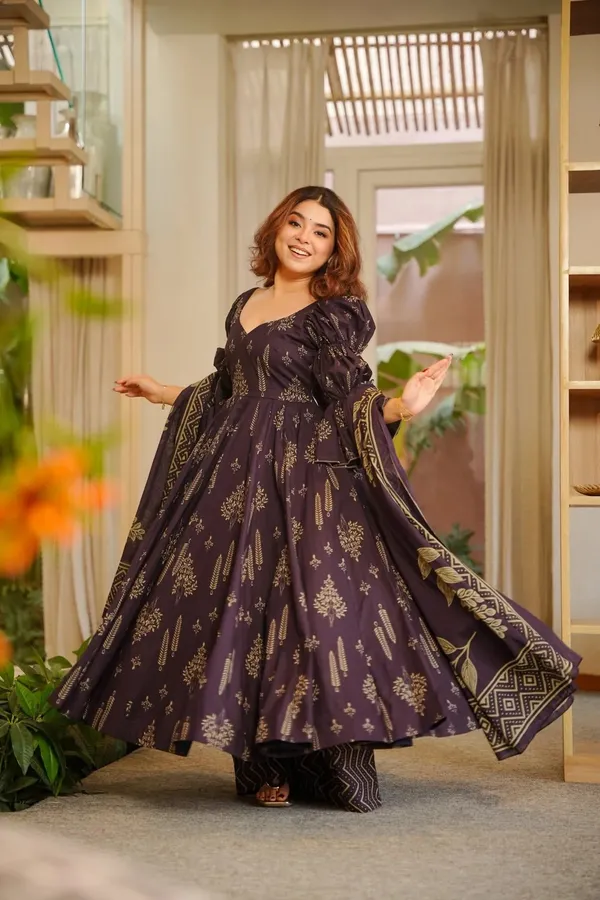 Purple_Cotton_Flared_Anarkali_Suit_Set_For_Women