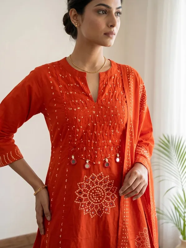 Red_Cotton_Printed_Straight_Kurta_Set_For_Women