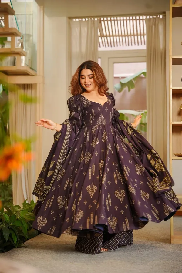Purple_Cotton_Flared_Anarkali_Suit_Set_For_Women