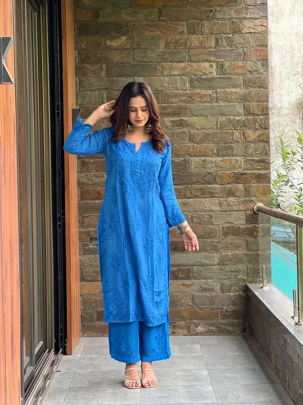 Blue_Cotton_Embroidered_Straight_Kurta_Palazzo_Set_For_Women
