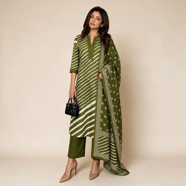 Olive_Green_Cotton_Straight_Printed_Kurta_Set_For_Women