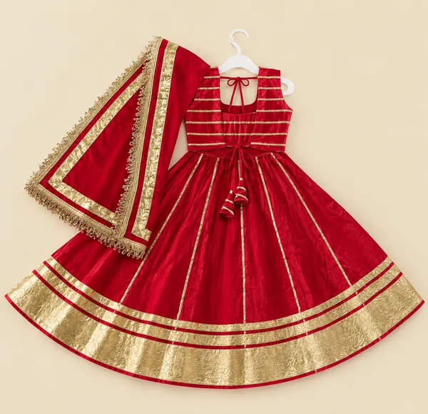 Red_Traditional_Lehenga_Choli_For_Girls