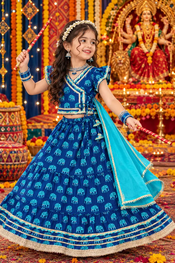 Blue_Turquoise_Cambric_Cotton_Angrakha_Lehenga_Choli_For_Girls