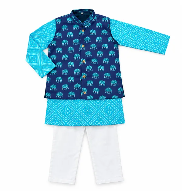 Boys_3-Piece_Festive_Dark_Blue_and_Light_Blue_Elephant_Print_Nehru_Jacket_Kurta_Pajama