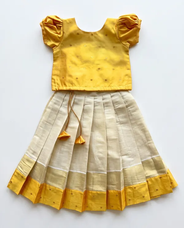 Mustard_Golden_Taffeta_Silk_Lehenga_Choli_For_Girls