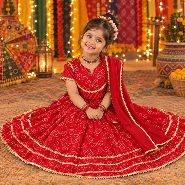 Red_Cambric_Cotton_Bandhni_Printed_Lehenga_Choli_Set_For_Girls