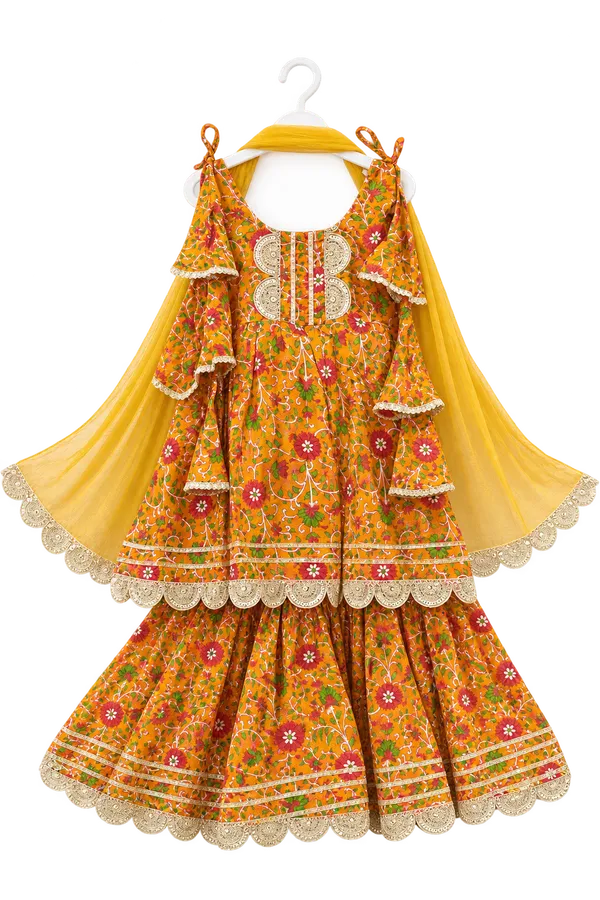 Orange_Cotton_Printed_Sharara_Set_For_Girls