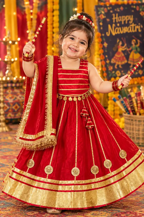 Red_Traditional_Lehenga_Choli_For_Girls