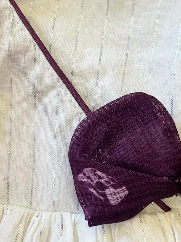 White_Purple_Laurex_Cotton_Silver_Line_Frock_For_Girls