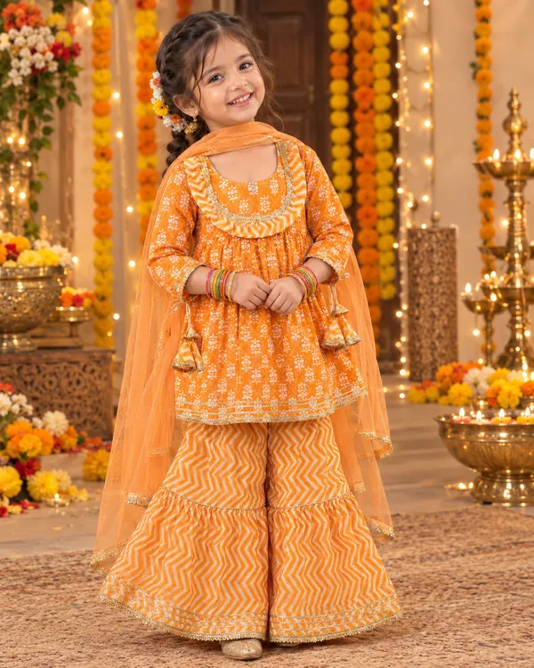 Orange_Printed_Anarkali_Sharara_Set_for_Girls
